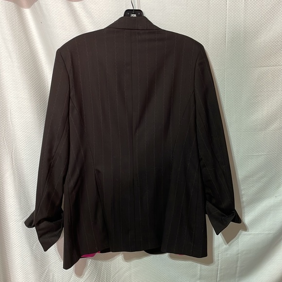 Charles Gray 10 brown pink wool blend 1 button longer style euc worn once - Picture 10 of 11